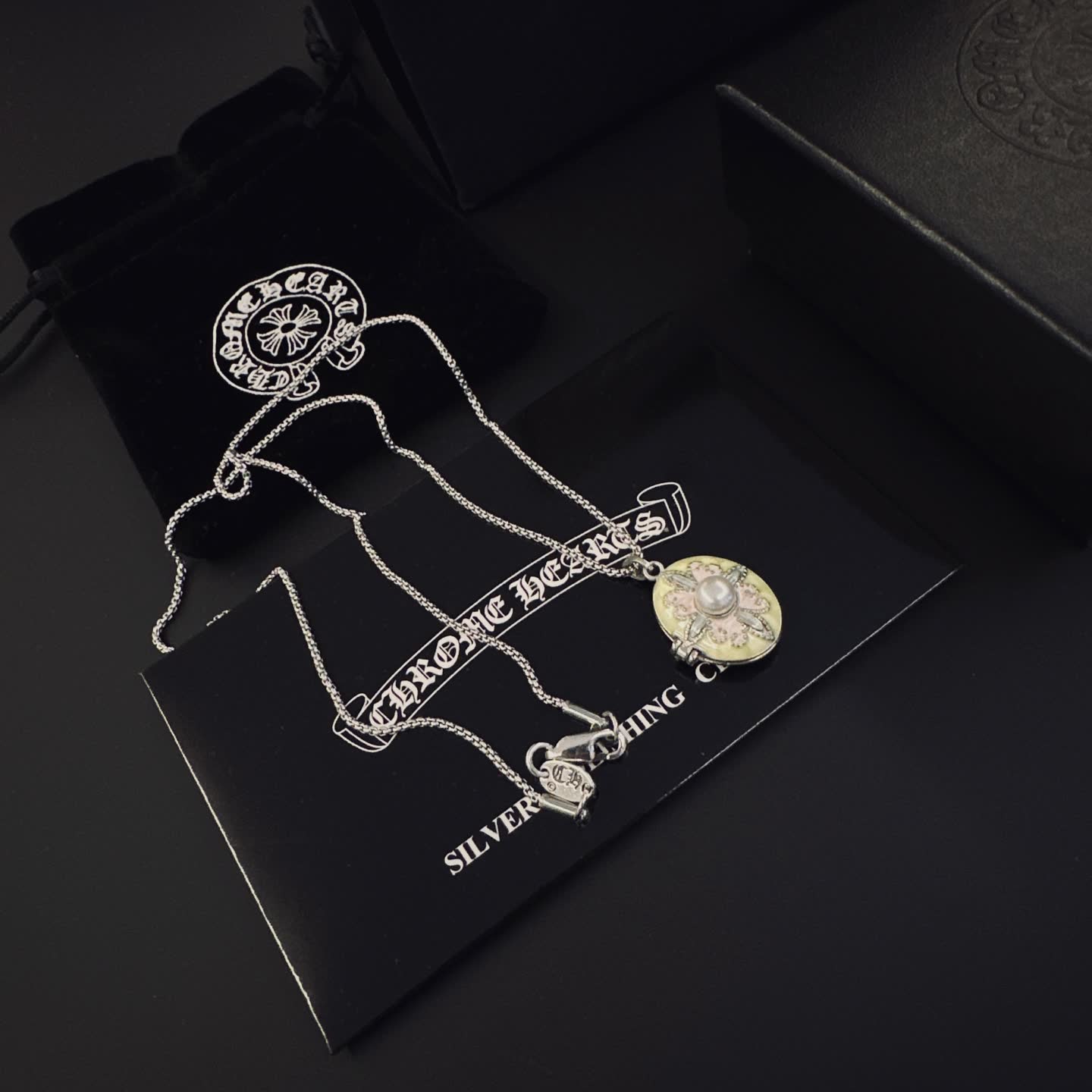 Chrome Hearts Chromecards Silver Locket Necklace